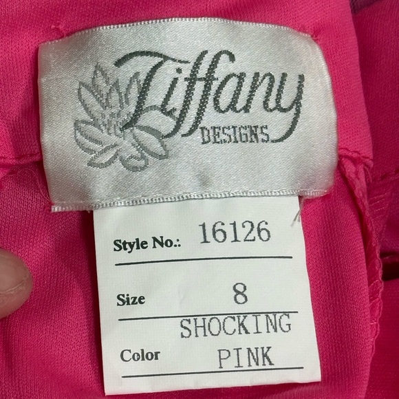 (W0) NWT Tiffany Designs Pink Evening Gown, size 8, Style #16126 - Picture 13 of 16